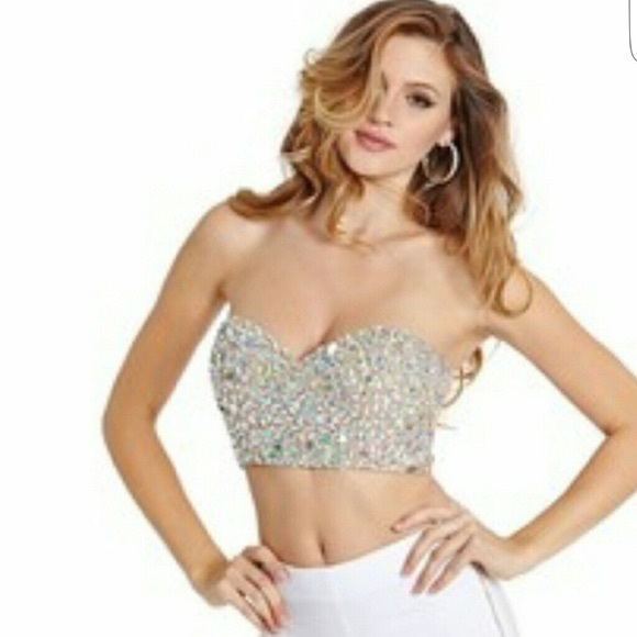 Marciano embellished crystal bustier xs NWT nude - Picture 3 of 15